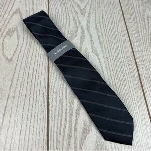 613 - Michael Kors Stripe Tie Black 001 2MKC23-1078 Silk Blend $69.50